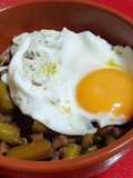 Griddled Eggs with Mushrooms and Asparagus