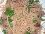 Mixed fried spaghetti and sausages#jikonichallenge