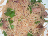 Mixed fried spaghetti and sausages#jikonichallenge