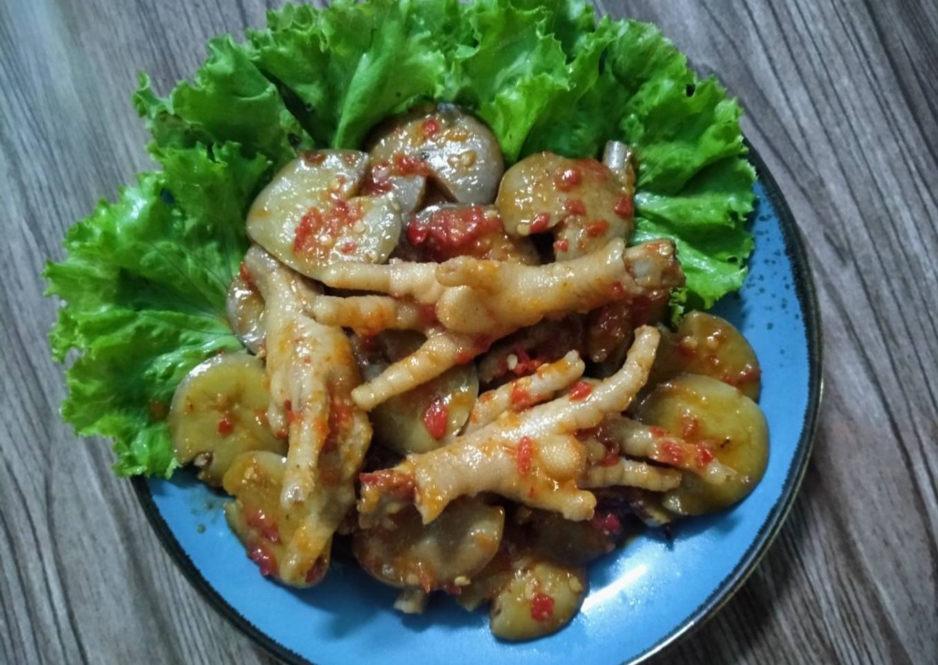 Balado jengkol ceker ayam