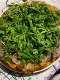 Rosti di patate con pancetta e rucola