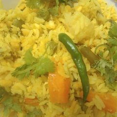 A picture of Moong Dal Khichdi With Vegetables.