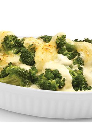 Una foto de Brócoli con queso brie