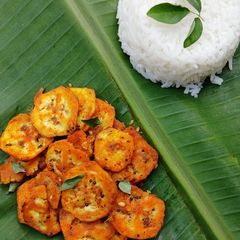 A picture of Aratikaya Vepudu/Raw Banana Fry.