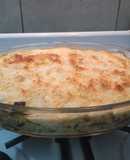 Soufflé de verduras con salsa blanca