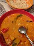 Curry rouge Thai aux crevettes