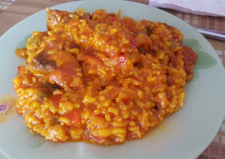 Paella de pollo fácil y rica de la Brigada Espartana