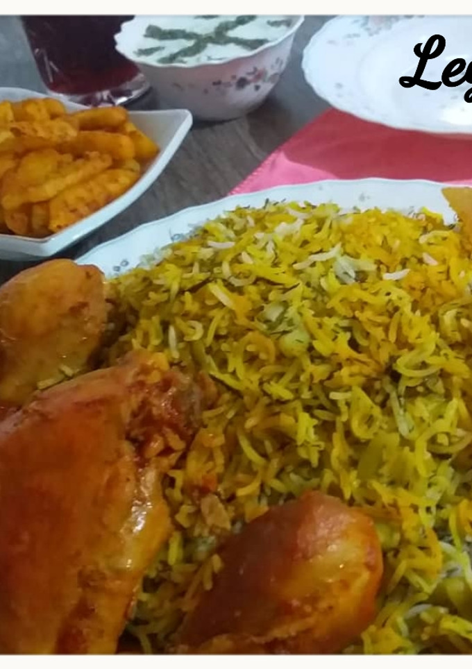 عکسی از دستور شوید پلوبامرغ