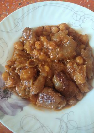 صورة لوصفة كرعين غنم بالحمص