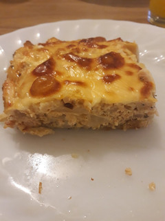 Una foto de Tortilla de coliflor y pollo al horno