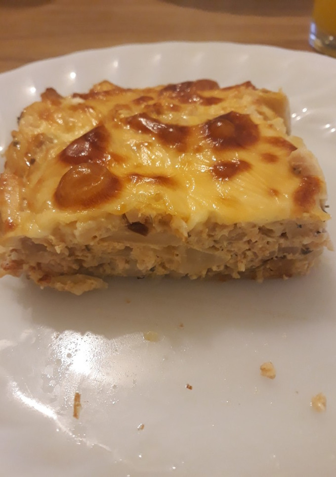 Una foto de Tortilla de coliflor y pollo al horno