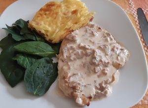 Una foto de Pechuga en crema de champiñones