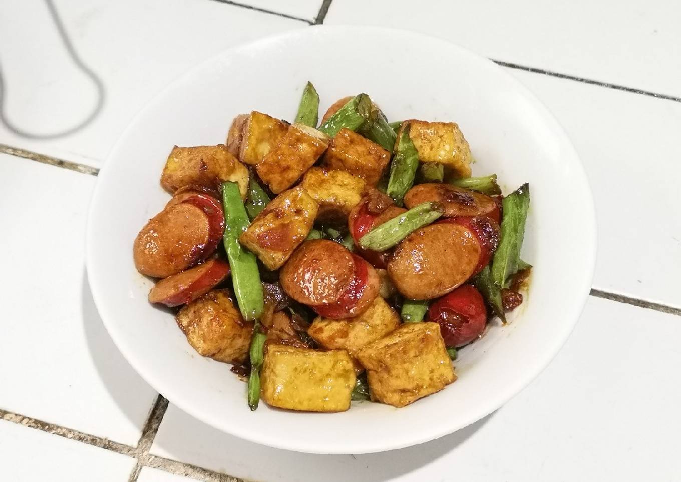 Tumis Buncis Tahu Sosis Saus Tiram