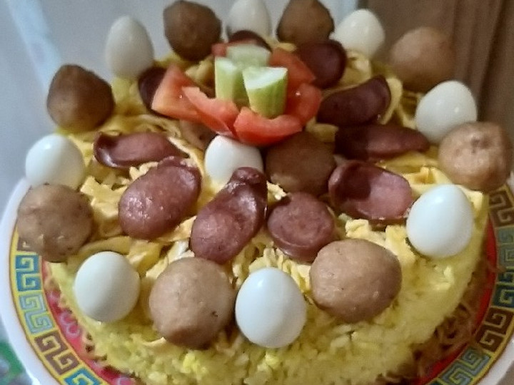 Yuk intip, Resep  memasak Nasi kuning rice cooker birthday cake dijamin menggugah selera