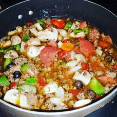 A picture of Pizza Soup.