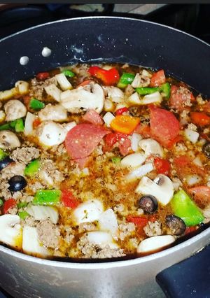 A picture of Pizza Soup.