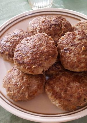 A picture of Frikadele/meatballs from Germany traditional kitchen.