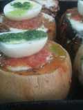 Calabaza rellena de carne soja texturizada