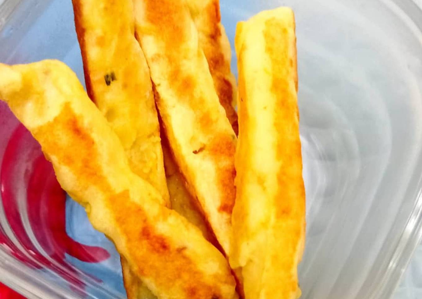 Stick Kentang isi salmon, wortel dan keju (MPASI 8 bulan +)