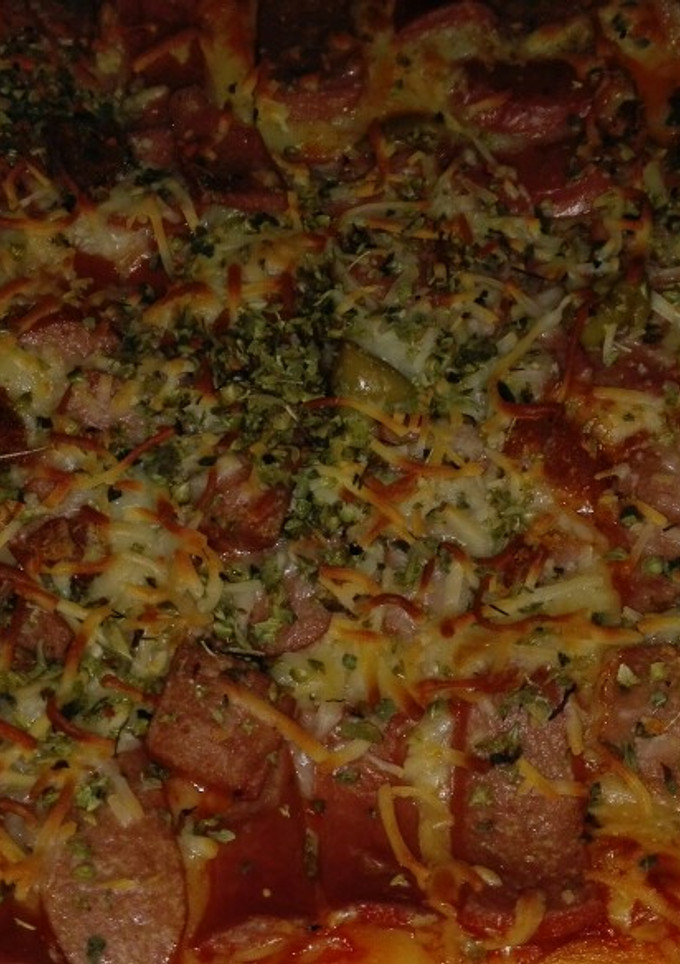 Una foto de Pizza de salchichas