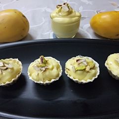 A picture of Amrakhand tarts (Mango shrikhand).