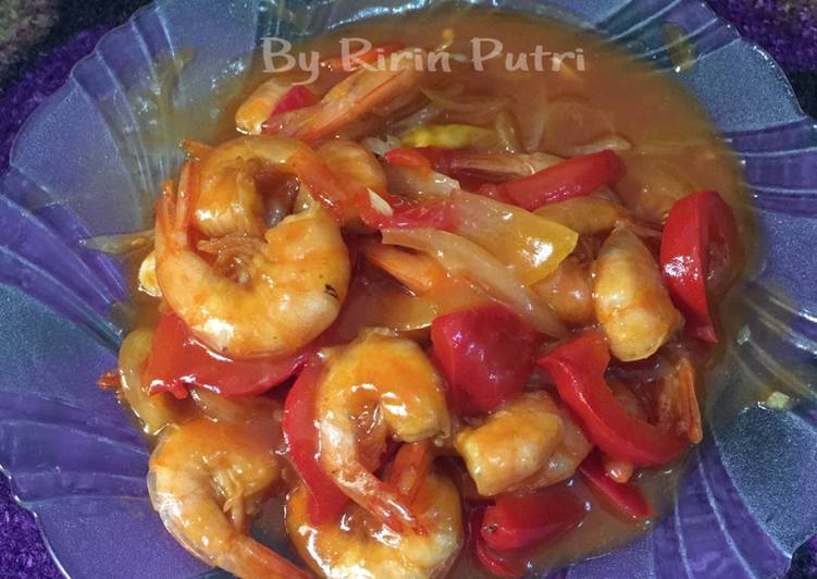 Proses memasak Udang saos asam manis ❤️ Anti Gagal
