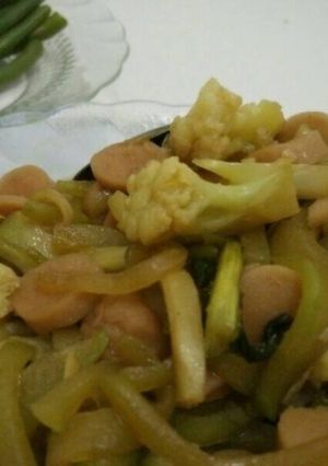 Foto resep Tumis labuhsiam brokoli sosis kecap pedas