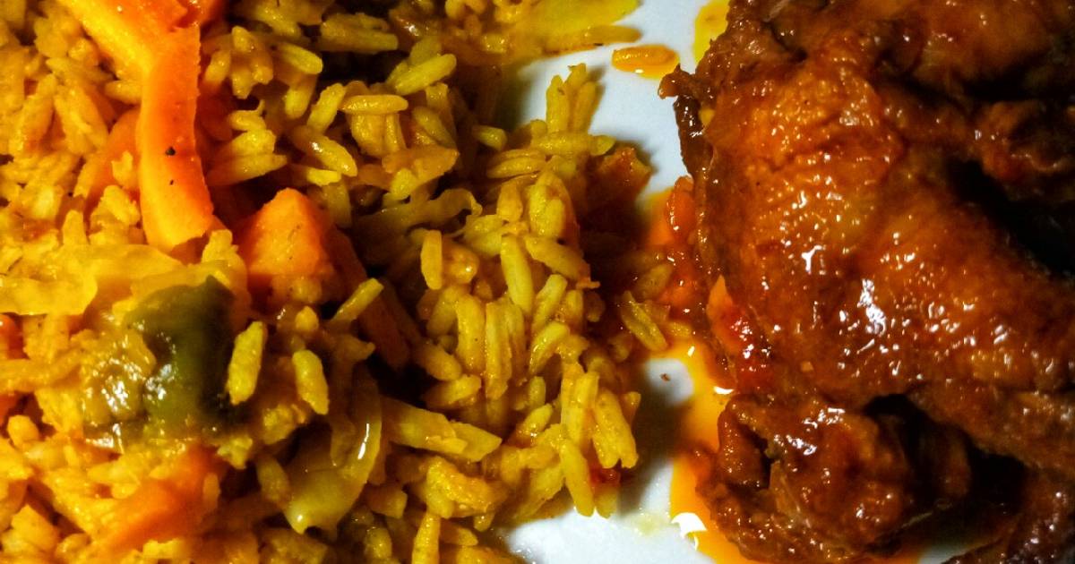Turmeric jollof rice Recipe by Faiza Zulqarnain Cookpad