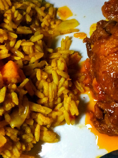 A picture of Turmeric jollof rice.
