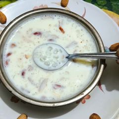 A picture of Delicious healthy sabudana dry fruits farali keer for Chaitra Navratri.