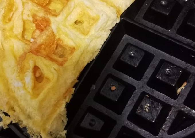 Cara Gampang Membuat Omelet Waffle simple Anti Gagal