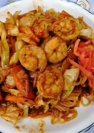 รูปของ ผัดยากิโซบะกุ้งคีโต