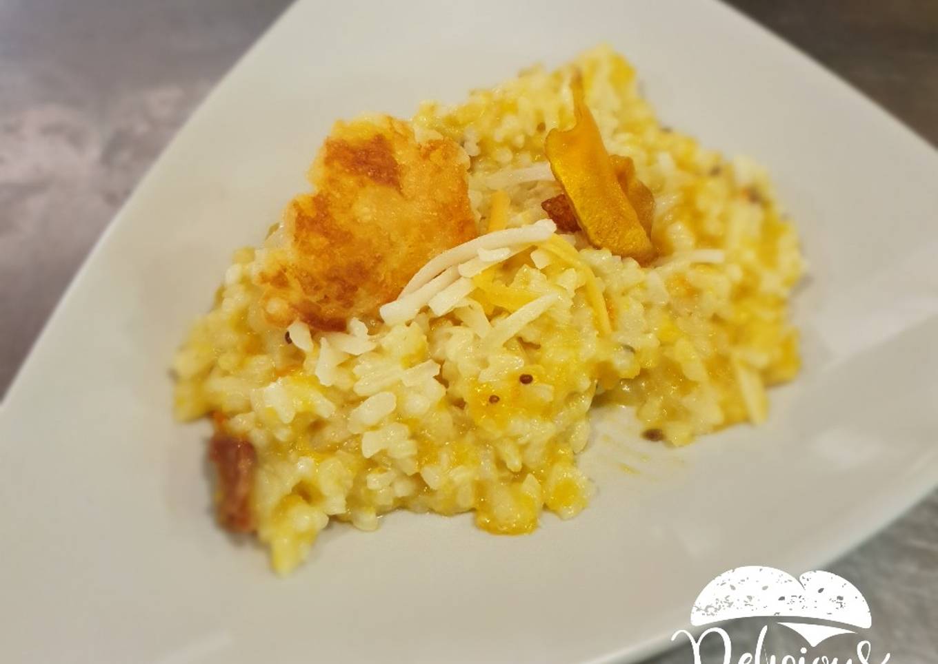 Risotto de calabaza y tomates secos