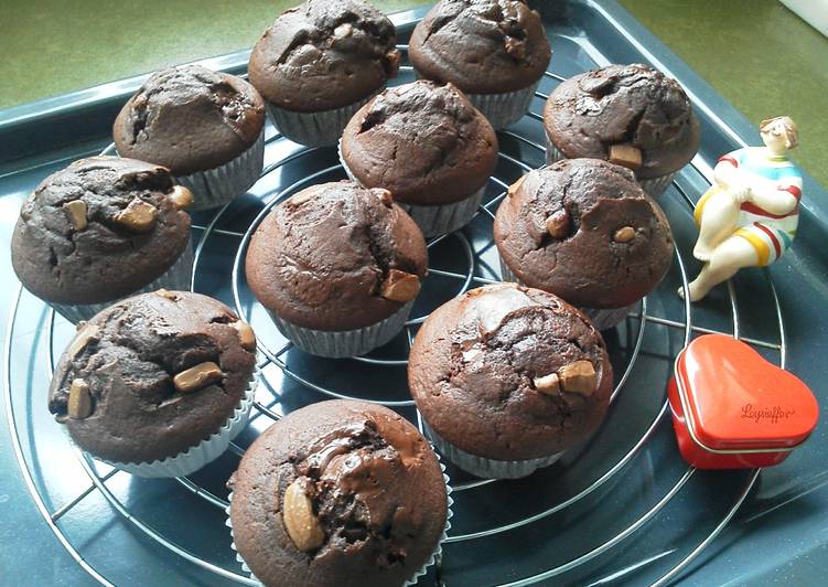 Steps to Prepare Quick Double chocolate muffin