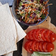 A picture of Honey soy tofu wraps.