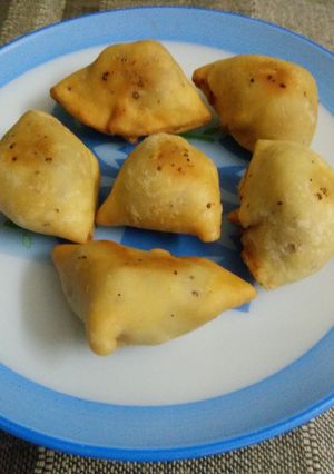 A picture of Home-made samosa.