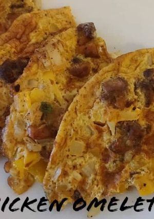 A picture of Chicken omelette recipe | spicy chicken omelette.