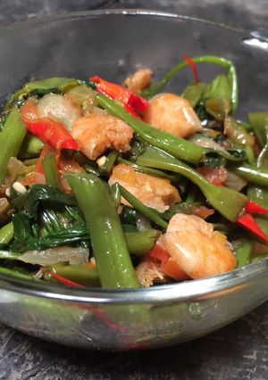 Foto resep Cah Kangkung pedes + udang