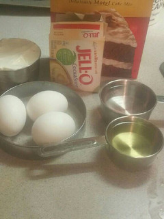 A picture of Simple DH boxed cake doctored.