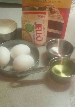 A picture of Simple DH boxed cake doctored.