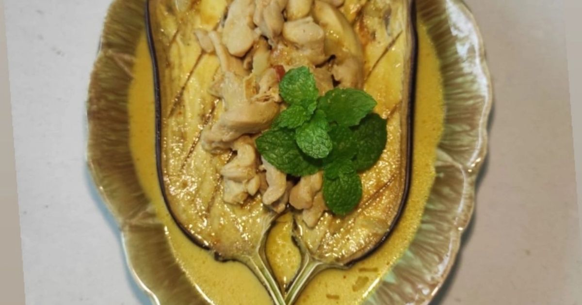 Terong Bakar Kuah Gulai Ayam