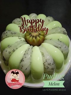 Foto resep 418.Puding Ultah (Rasa Melon Kelapa)