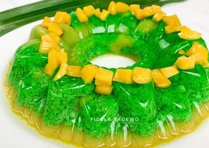 Pudding Lumut Lapis Nangka (TIPS agar tidak bocor di lapisannya)