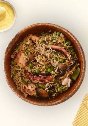 Una foto de Arroz con pulpo 🐙