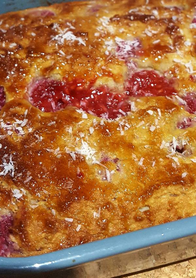 Una foto de (Desayuno/snack) Frambuesa con un toque de coco. Rico riquísimo