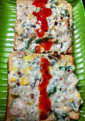 A picture of Corn cheese toast.