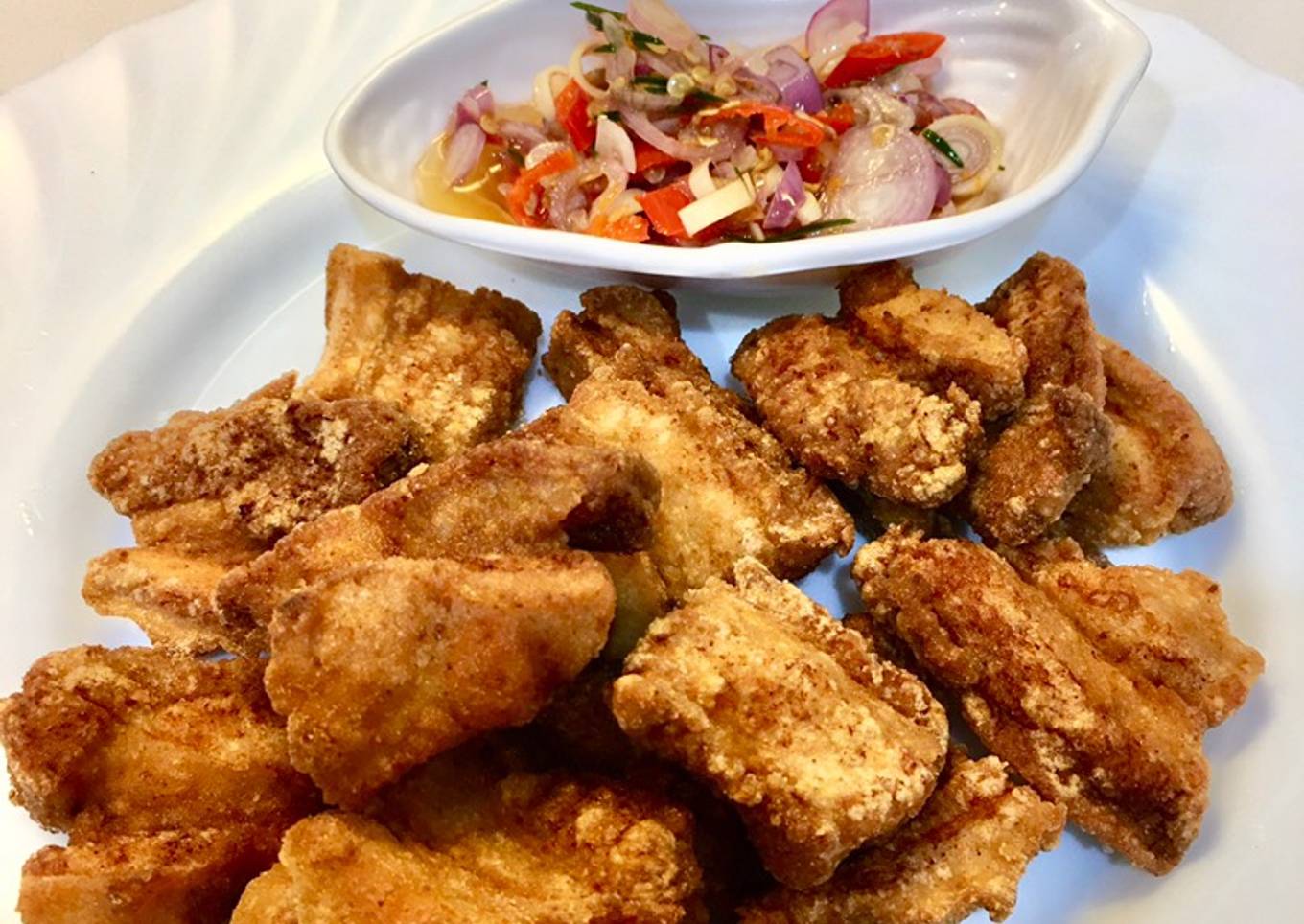 Samcan goreng crispy sambal matah