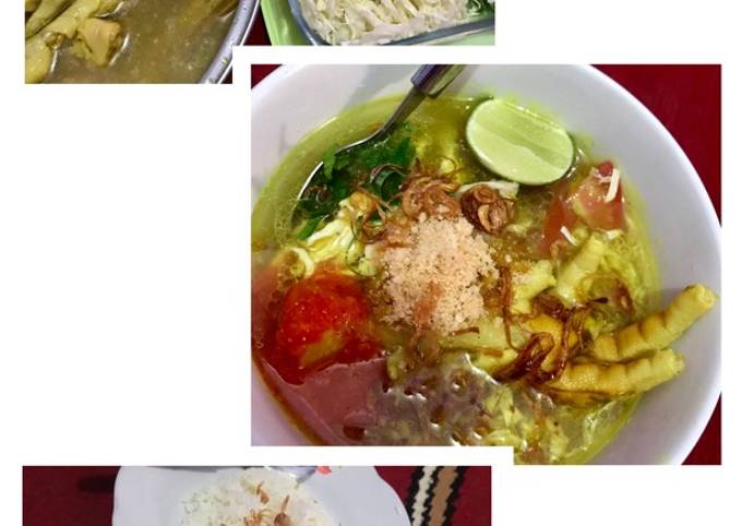 Soto Lamongan / Soto Kuning dengan Koya dan Sambal