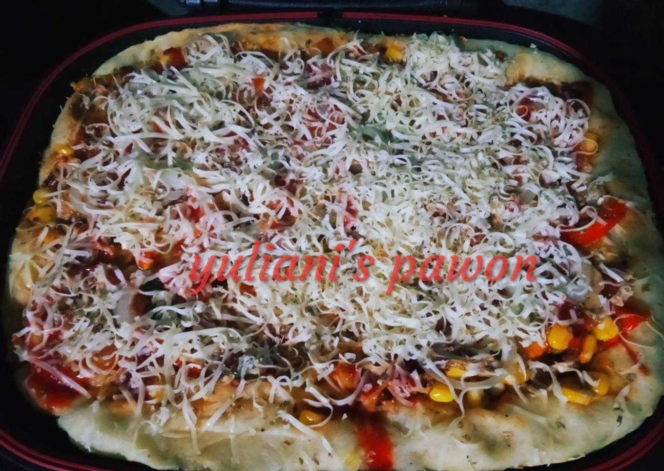 Pizza teflon ekonomis tanpa telur