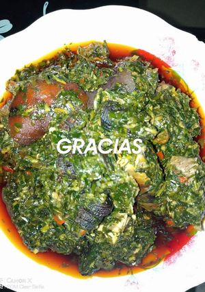 A picture of Afang soup.